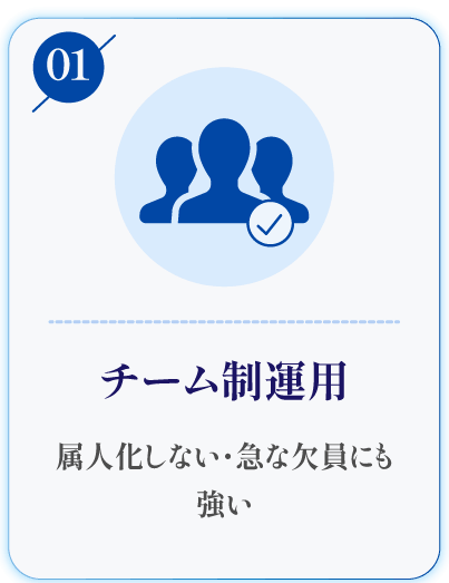 01 チーム制運用 属人化しない・急な欠員にも強い